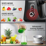 AMZCHEF Slow Masticating Juicer GM3001 Cold Press Juicer with 2 Speed for Soft/Hard Mode LED Display, 2 Travel bottles(500ML)