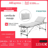 Meerveil Portable Massage Table Folding Therapy Bed Lightweight Massage Table 3/2 Zones with Height-Adjustable Aluminium Feet